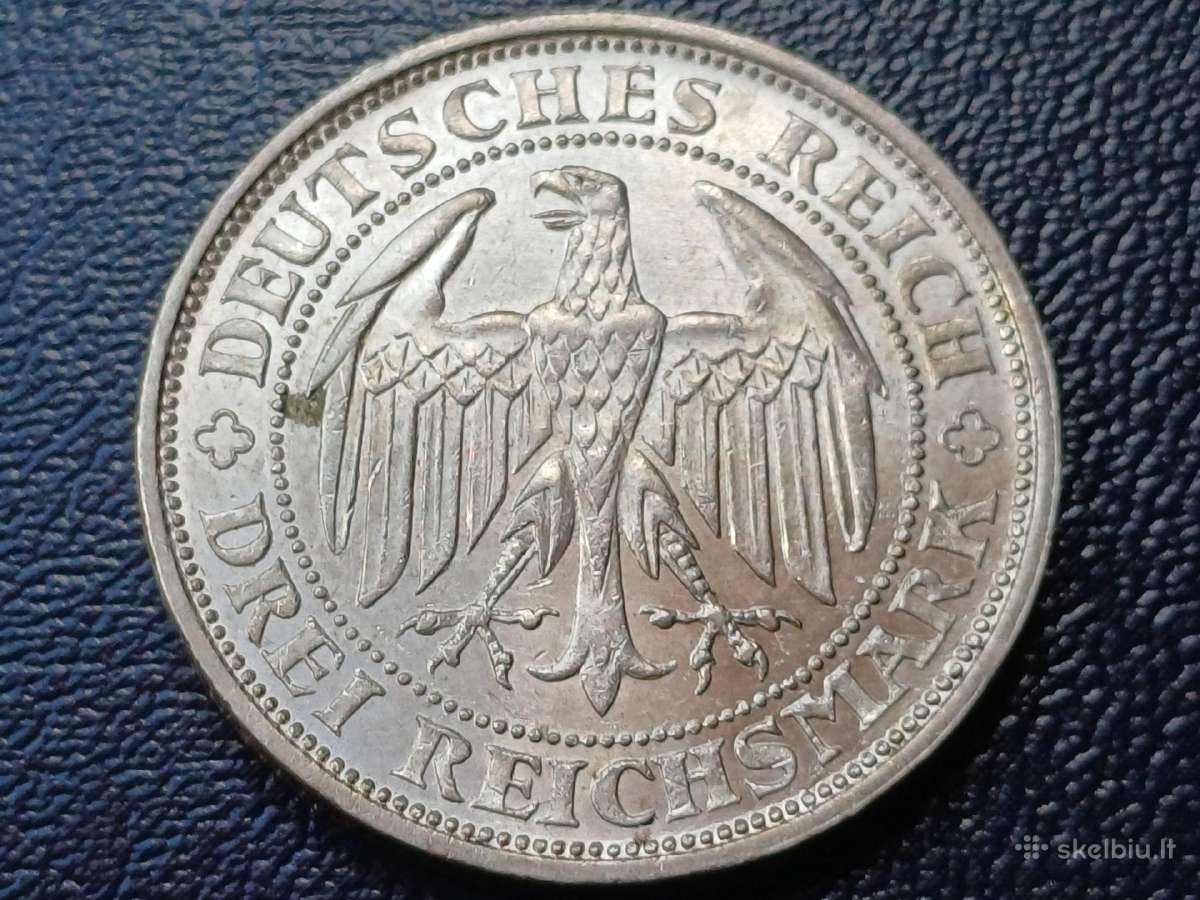 3 markes 1929 E sidabras. - nuotraukos Nr. 2