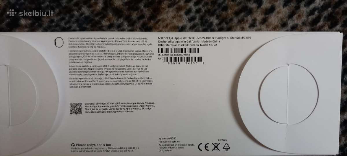 Apple watch Se (2 gen) išmanusis laikrodis - nuotraukos Nr. 2