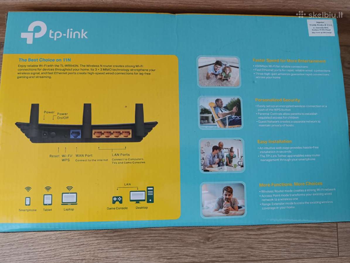 Maršrutizatorius Tp-link Tl-wr940n - nuotraukos Nr. 2