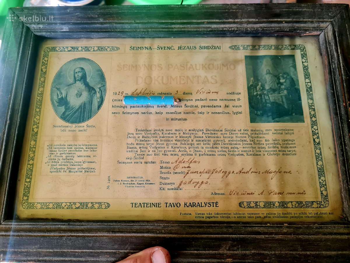Tarpukario Lietuvos 1929m dokumentas