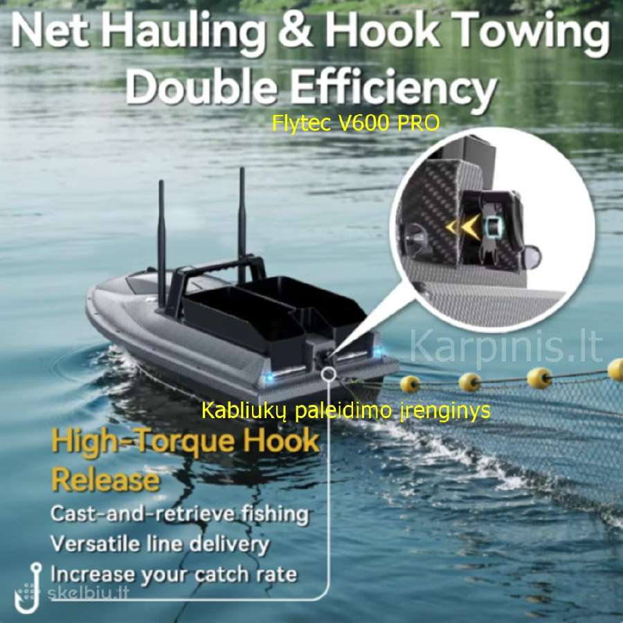 Flytec V600 Pro laivelis su GPS ir Echolotu 500 m - nuotraukos Nr. 14