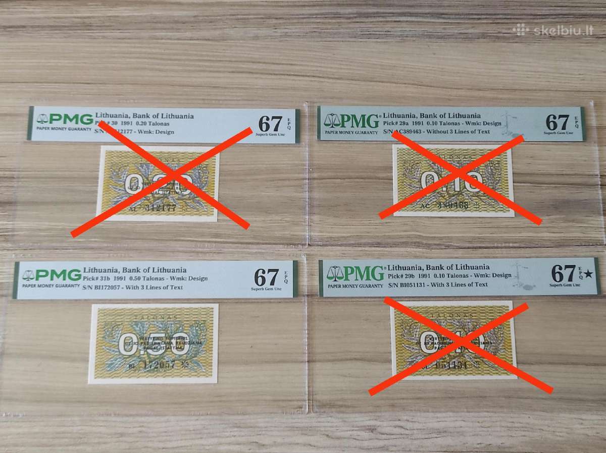 0,10, 0,20, 0,50 talono Pmg 67