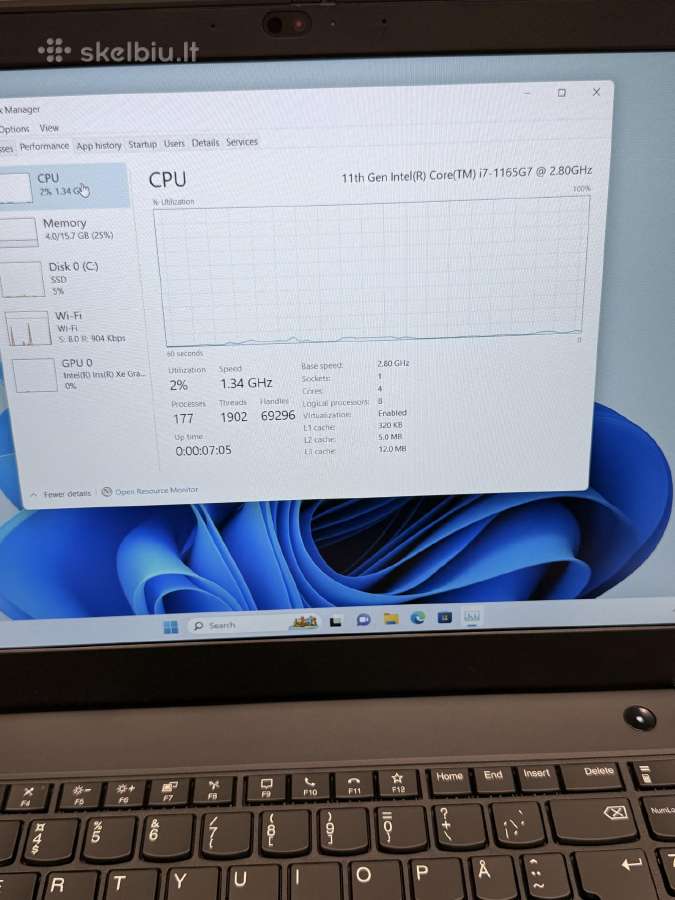 Lenovo L15 Gen2 i7-1165g7 - 16 RAM - 256 Nvme - nuotraukos Nr. 9