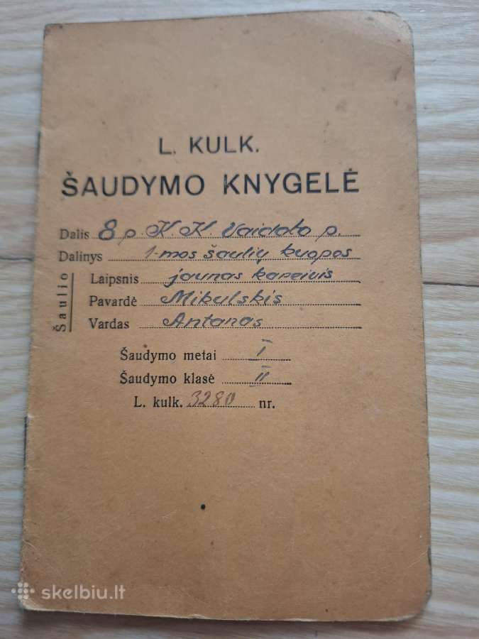 Šaudymo knygelė (tarpukaris ) nr 2