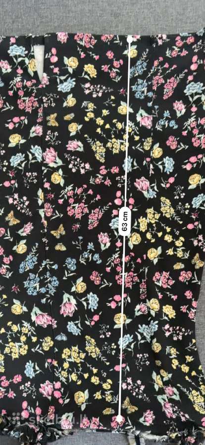 H&m moteriška juoda mini suknelė su gėlių raštu - nuotraukos Nr. 2