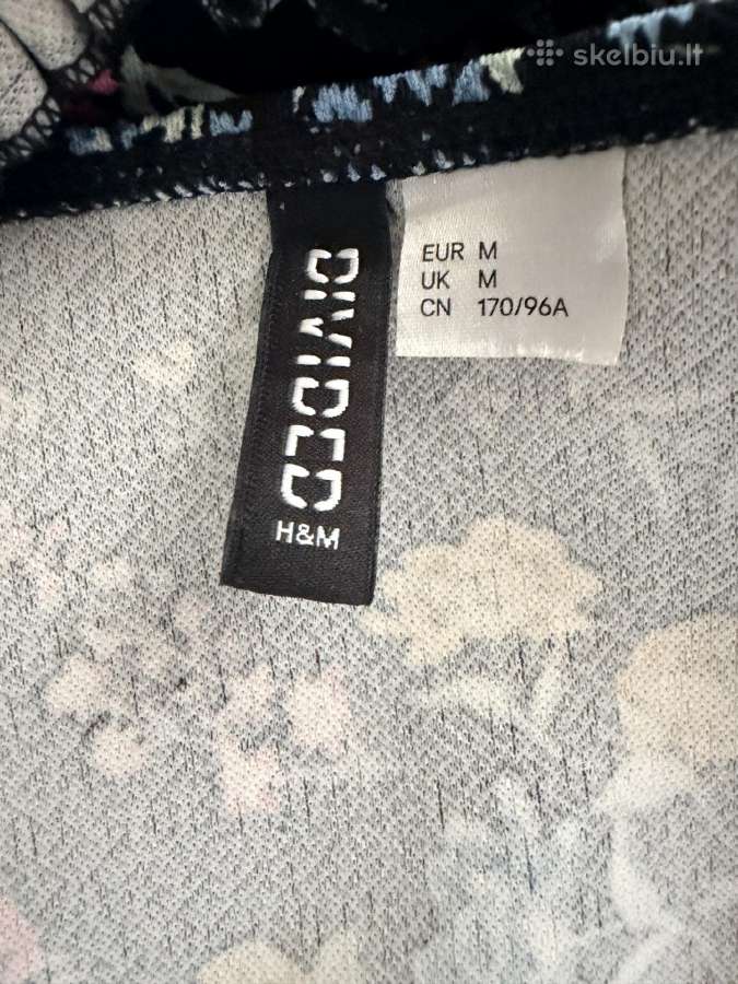 H&m moteriška juoda mini suknelė su gėlių raštu - nuotraukos Nr. 4