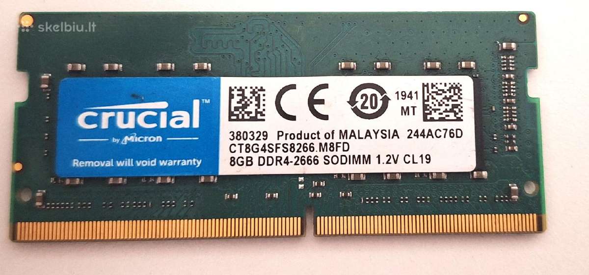 Sodimm Ddr4, 8gb, "Crucial" firmos