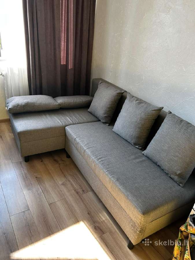 Ikea minkštas kampas su patalynės dėže