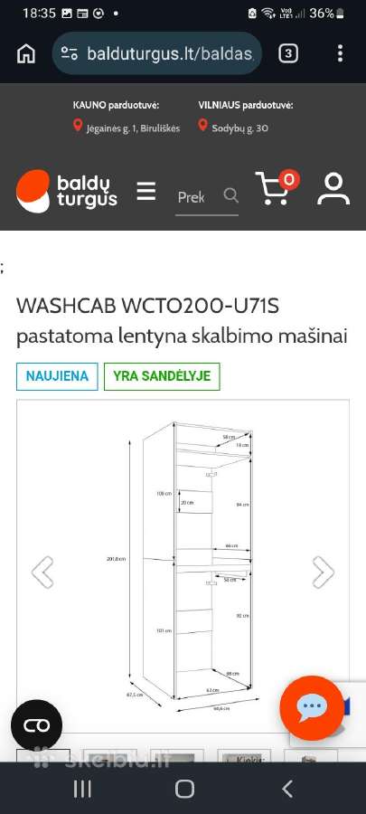 Pastatoma lentyna skalbimo mašinai ir džiovyklei - nuotraukos Nr. 2