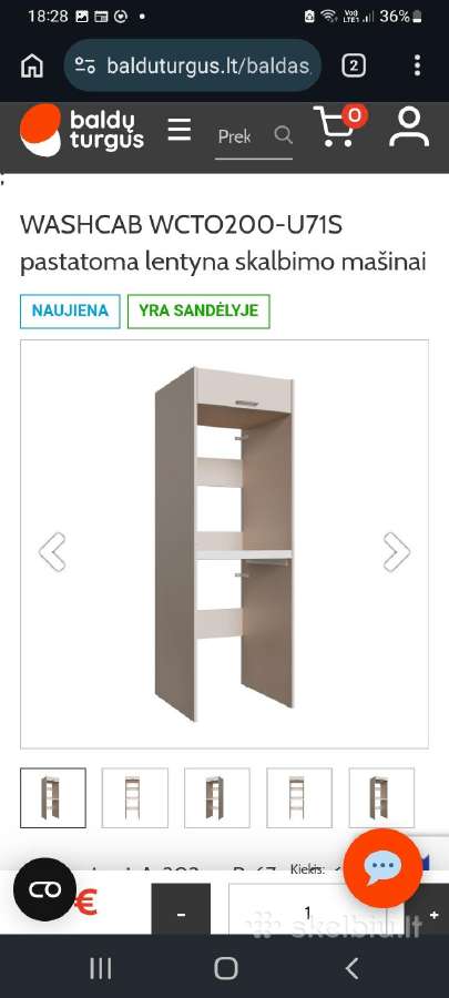 Pastatoma lentyna skalbimo mašinai ir džiovyklei