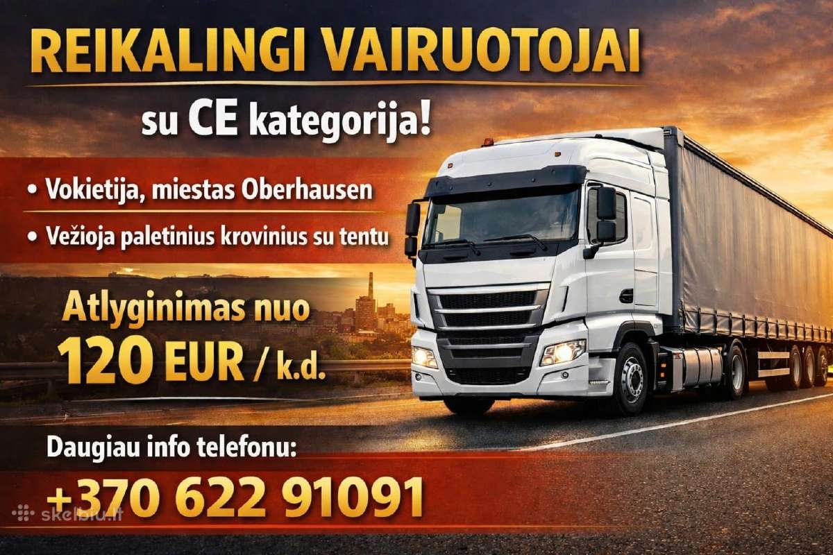 Darbas CE/c kategorijos vairuotojams