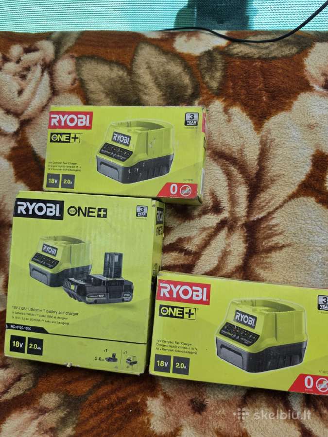 Ryobi akumuliatorius ir pakrovėjai 18v
