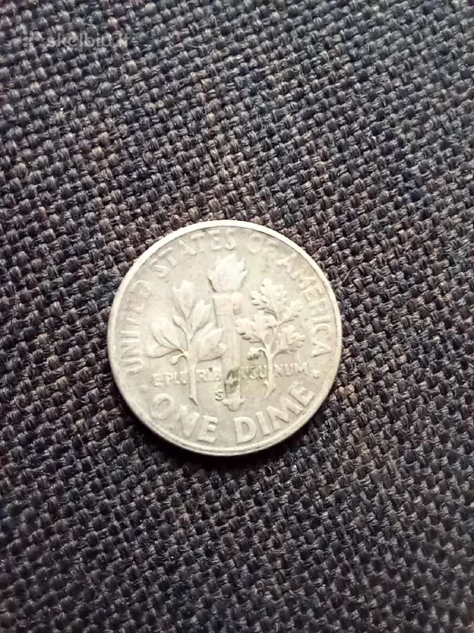 One dime 1955 s - nuotraukos Nr. 3