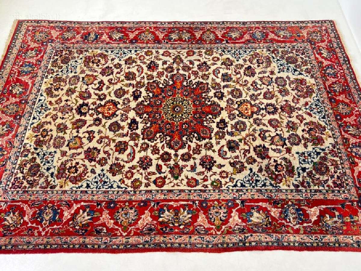 Vilnonis rankų darbo kilimas "Isfahan" - nuotraukos Nr. 5
