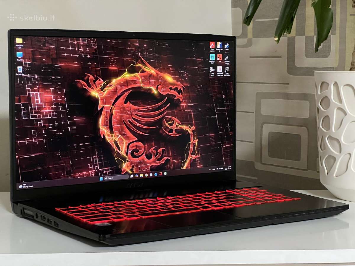 Parduodamas Msi Gf75 Thin su Gtx 1660ti, 144hz. - nuotraukos Nr. 2