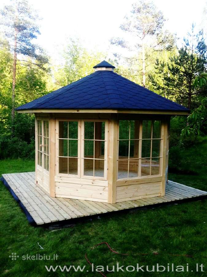 Medinė pavėsinė, sodo paviljonas, vasarnamis - nuotraukos Nr. 5
