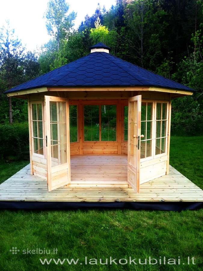 Medinė pavėsinė, sodo paviljonas, vasarnamis - nuotraukos Nr. 4