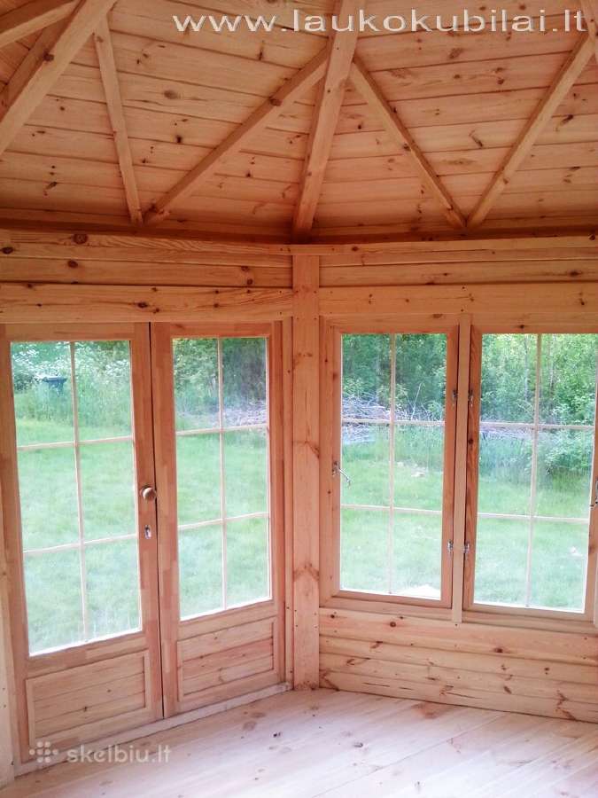 Medinė pavėsinė, sodo paviljonas, vasarnamis - nuotraukos Nr. 7