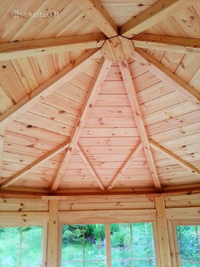 Medinė pavėsinė, sodo paviljonas, vasarnamis - nuotraukos Nr. 9