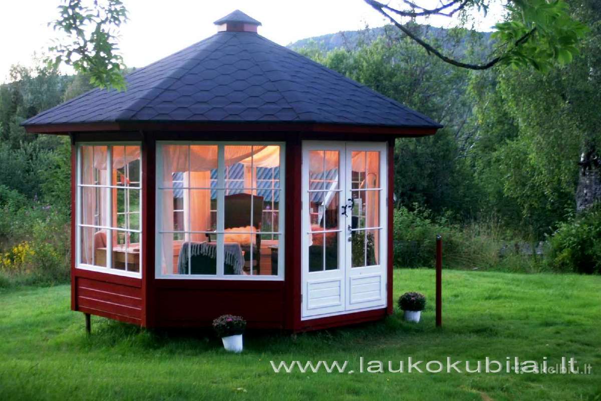 Medinė pavėsinė, sodo paviljonas, vasarnamis - nuotraukos Nr. 6