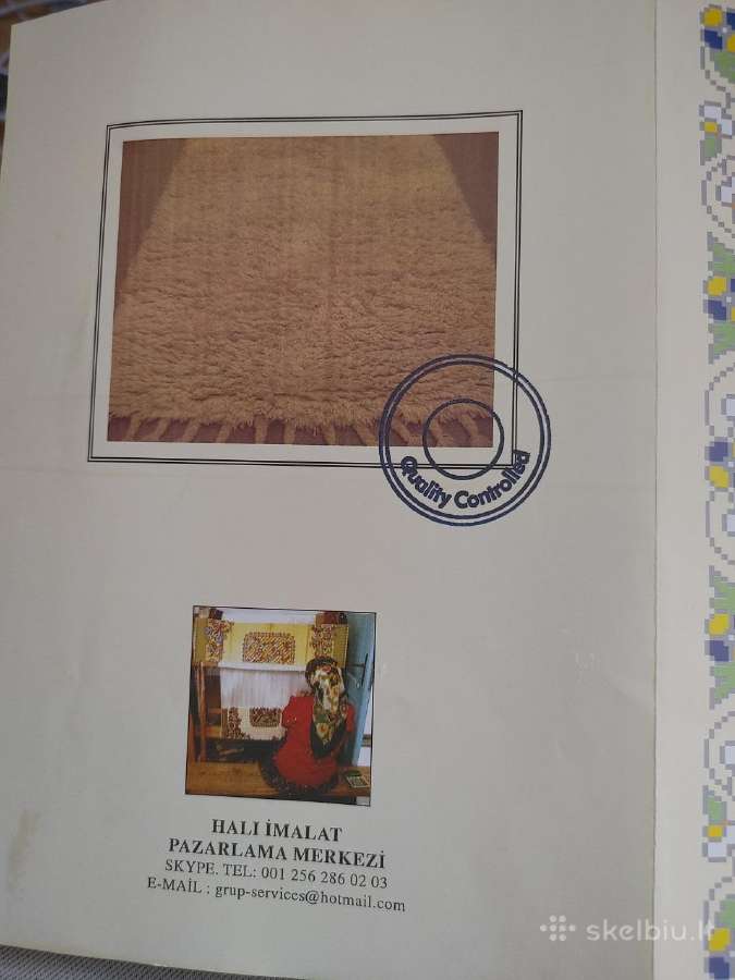 Vilnonis Turkiškas kilimas, originalus,ranku darbo - nuotraukos Nr. 6