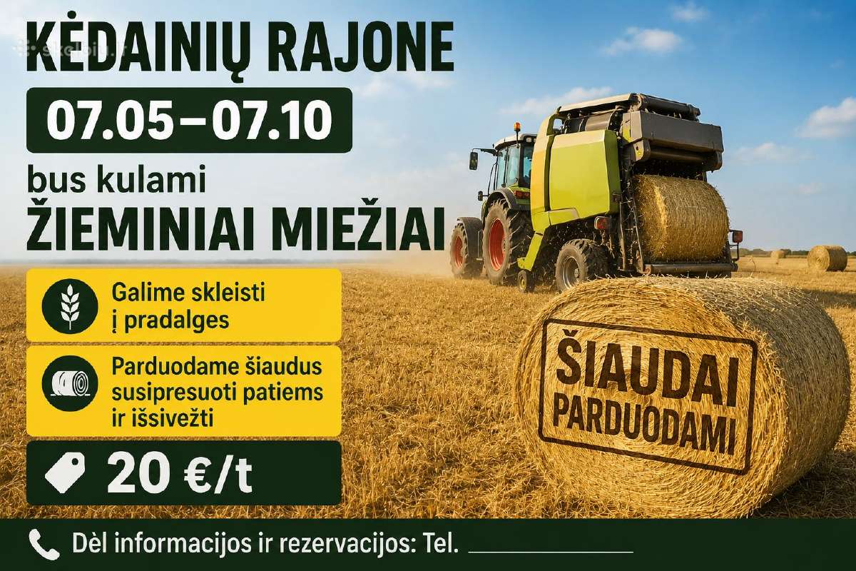 Parduodu šiaudus (susipresuoti patiems)