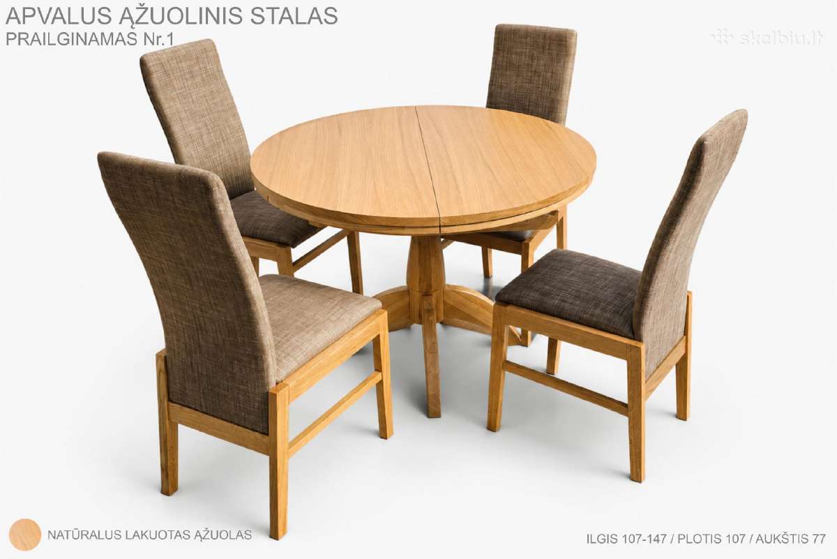 Ąžuoliniai valgomojo baldai