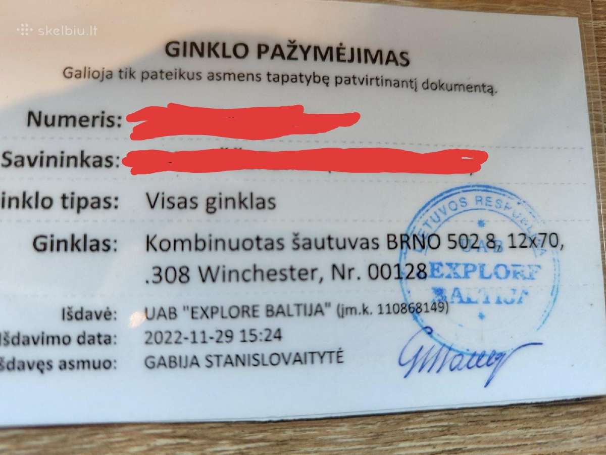 Kombinuotas šautuvas Brno . - nuotraukos Nr. 11