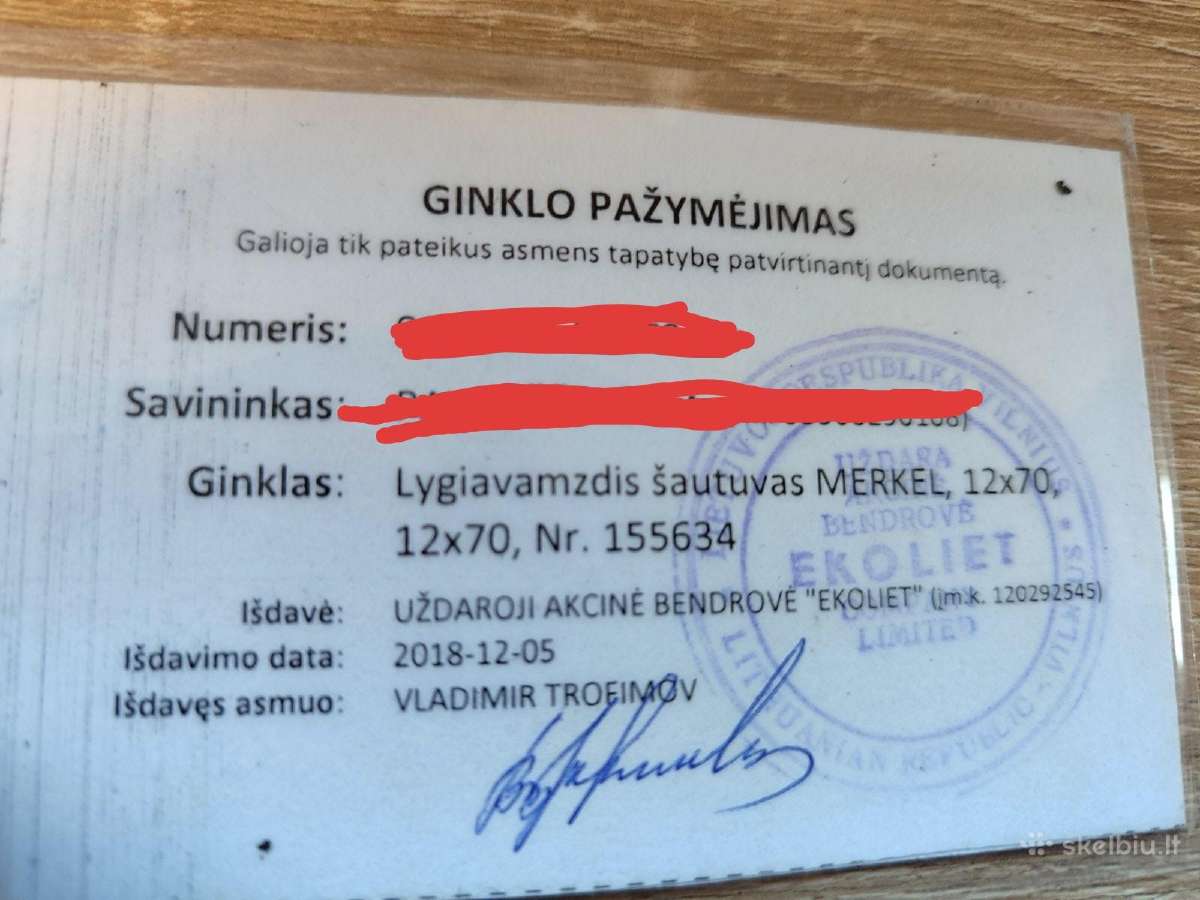 Lygiavamzdis šautuvas Merkel 12*70/12*70. - nuotraukos Nr. 11