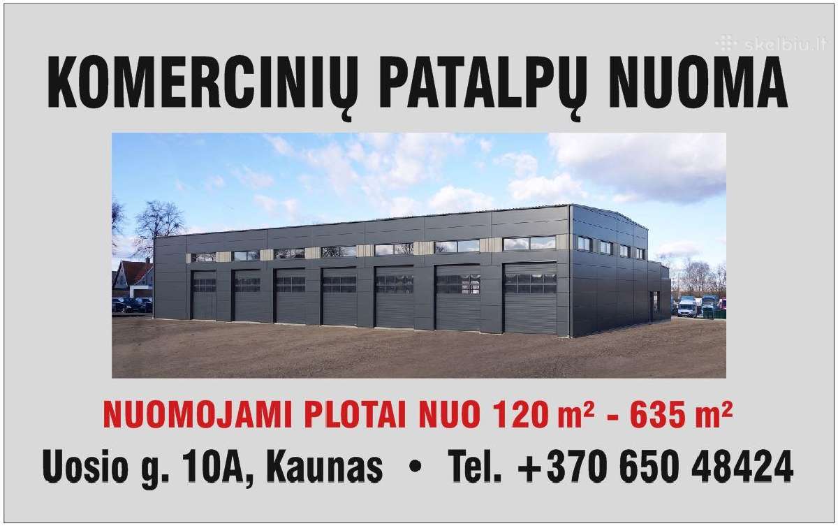 Patalpos sandėliavimui ar veiklos vykdymui Kaune