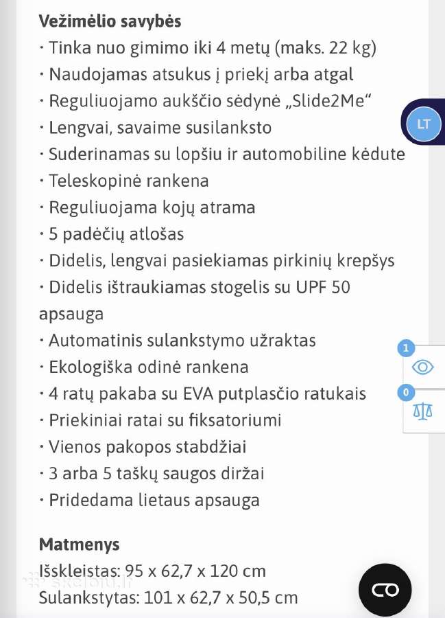 Graco vežimėlis 3 in 1 Near2me Dlx Trio - nuotraukos Nr. 15