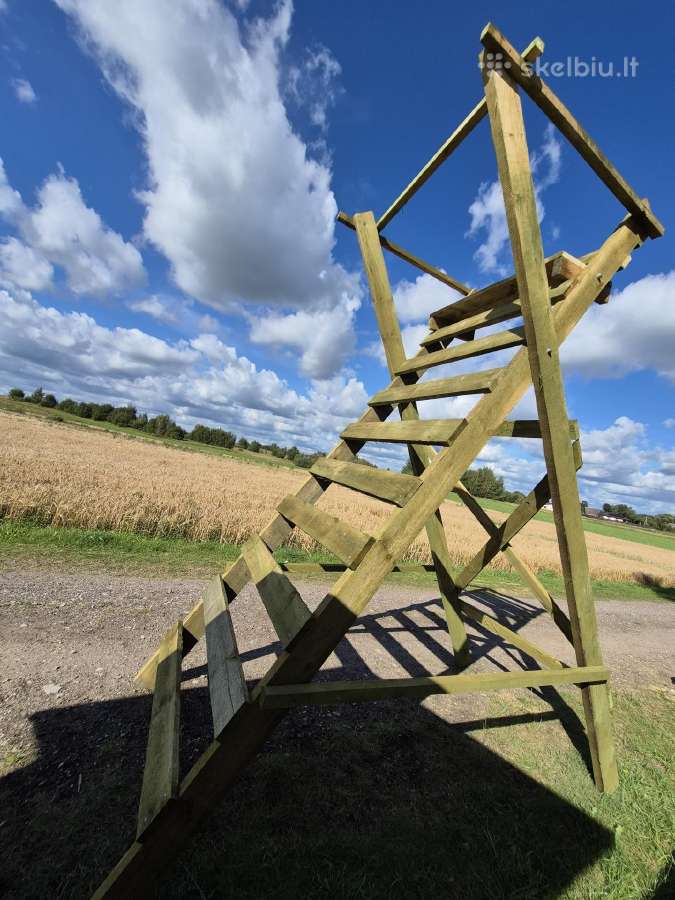 Medžioklės bokšteliai, kopėčios.