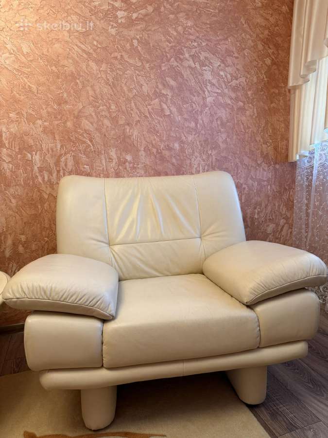 Natūralios odos baldų komplektas - nuotraukos Nr. 6