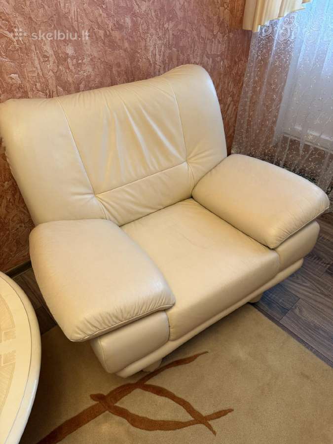 Natūralios odos baldų komplektas - nuotraukos Nr. 7