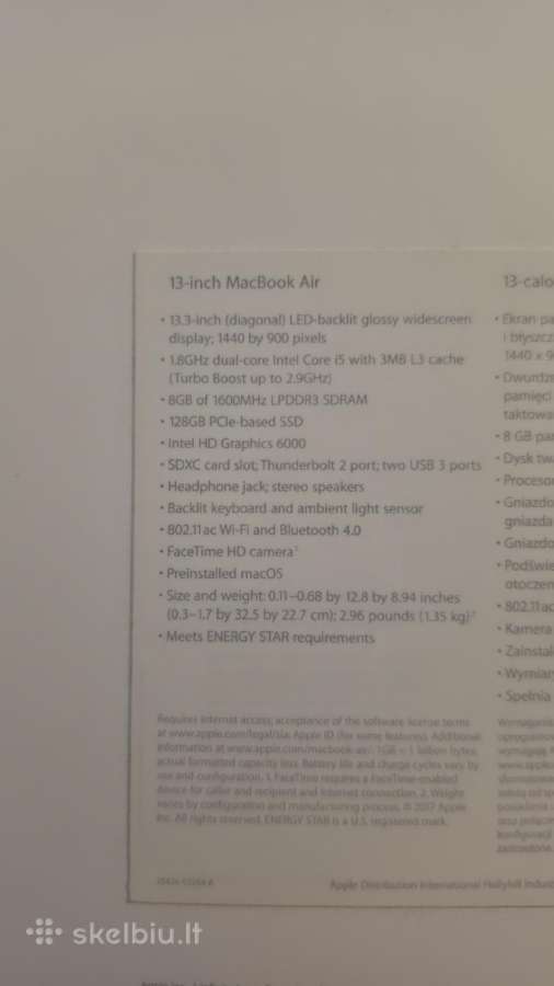 Parduodamas 2017 m. MacBook Air 13" + Priedai - nuotraukos Nr. 8