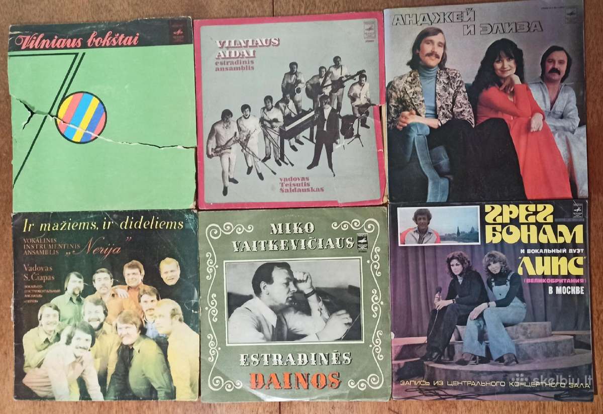 Vinilinės plokštelės, įvairios, 105 vnt. už 20 eu