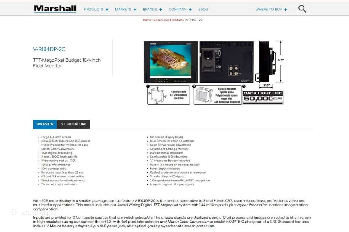 Marshall V-104dp-2c Sd monitoriaus komplektas - nuotraukos Nr. 9