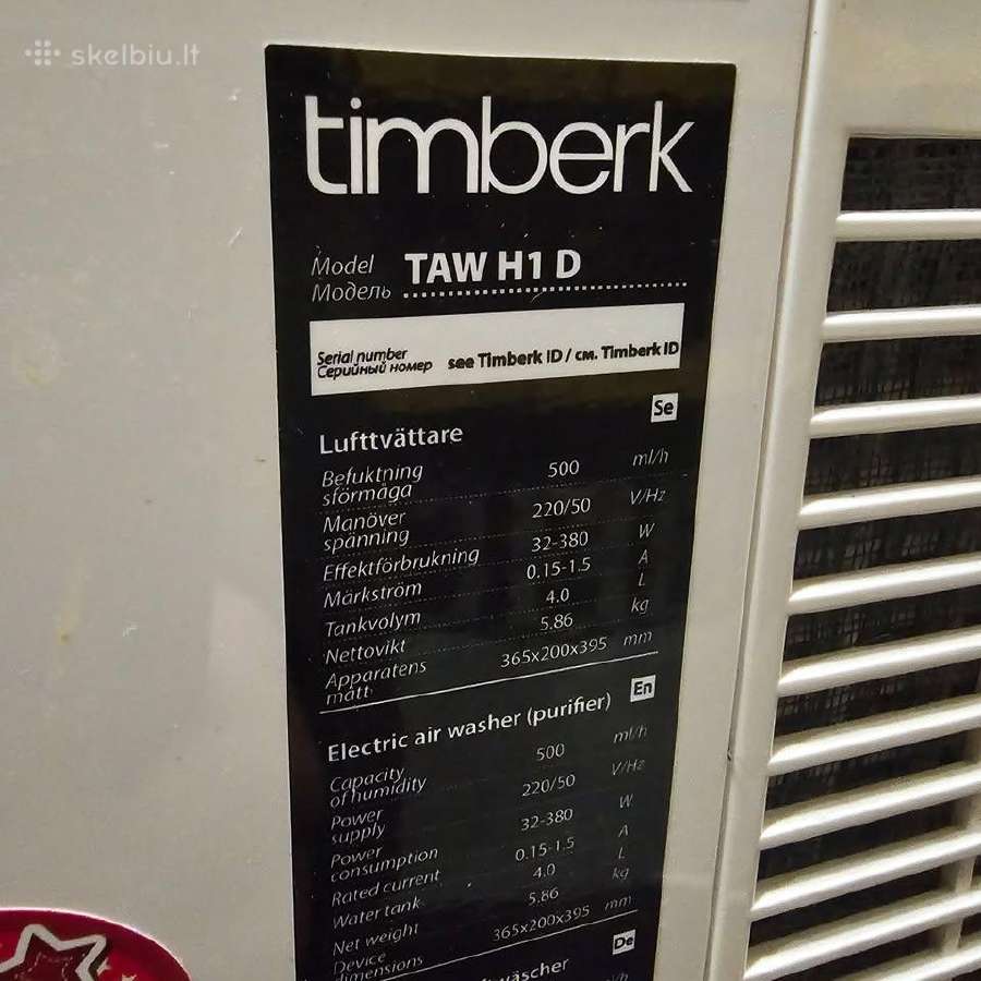 Timberk Taw H12 D oro valymo/drėkinimo įrenginys