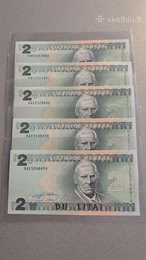 1993 m. 2 litų Unc banknotai