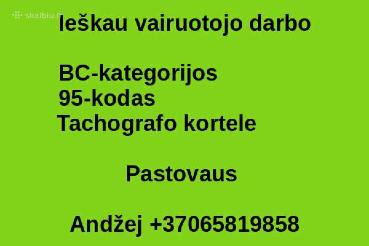 49met, vairuotojas Bc-kategorijas
