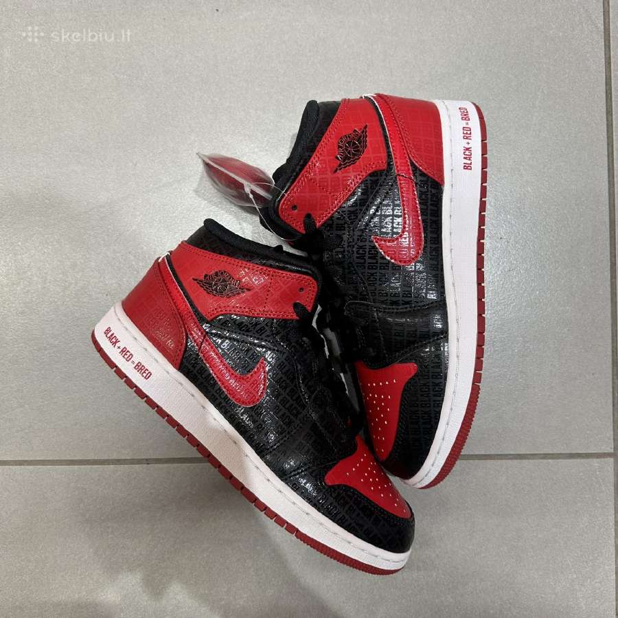 Nike Air Jordan 1 Mid Bread Text (Gs) batai