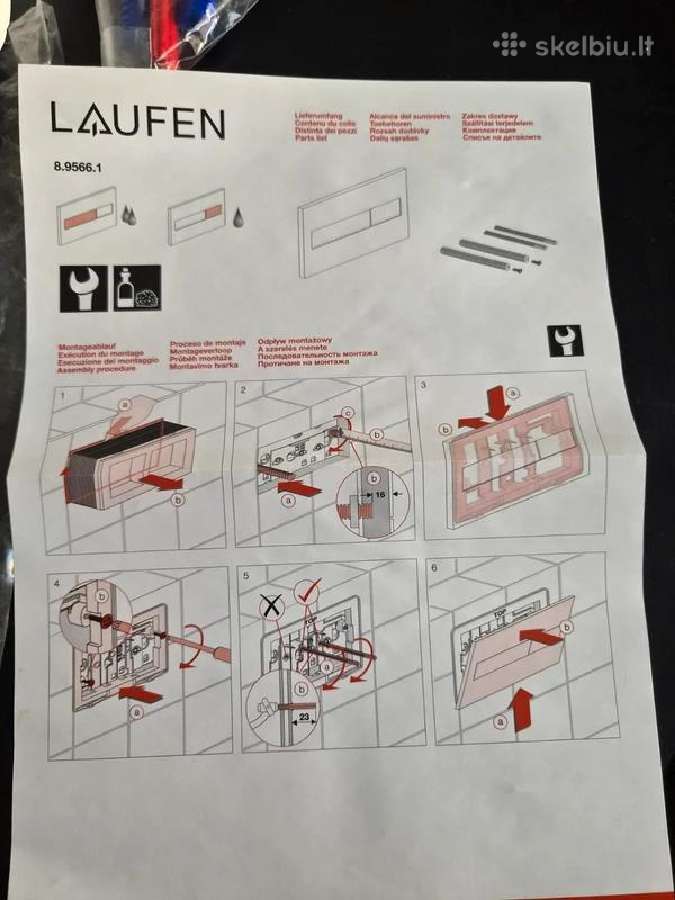 Laufen vandens nuleidimo mygtukas - nuotraukos Nr. 2