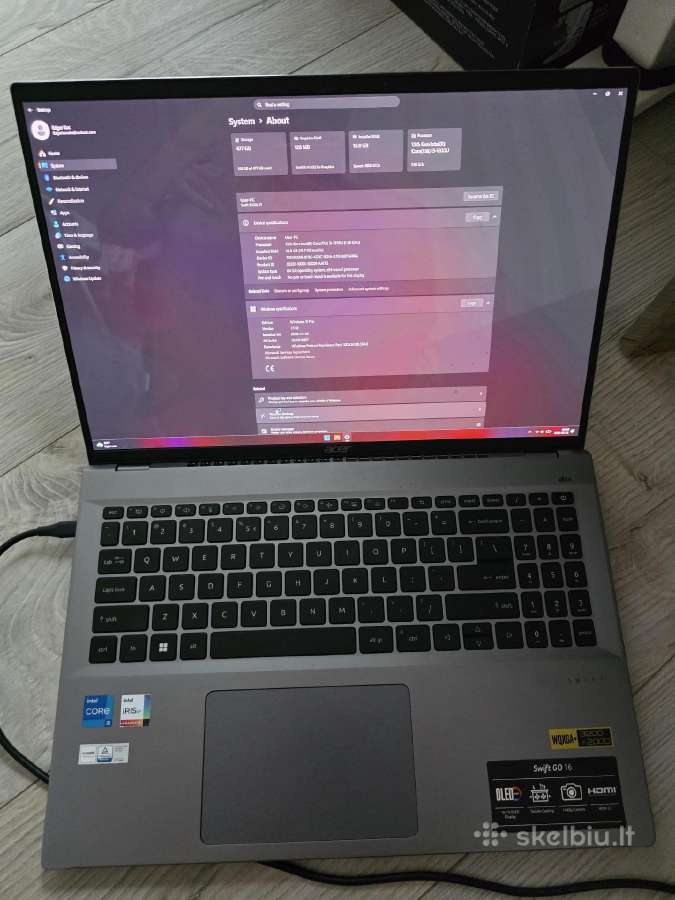 Premium klasės 16" 3.2k Oled 120hz i5 16gb 512gb