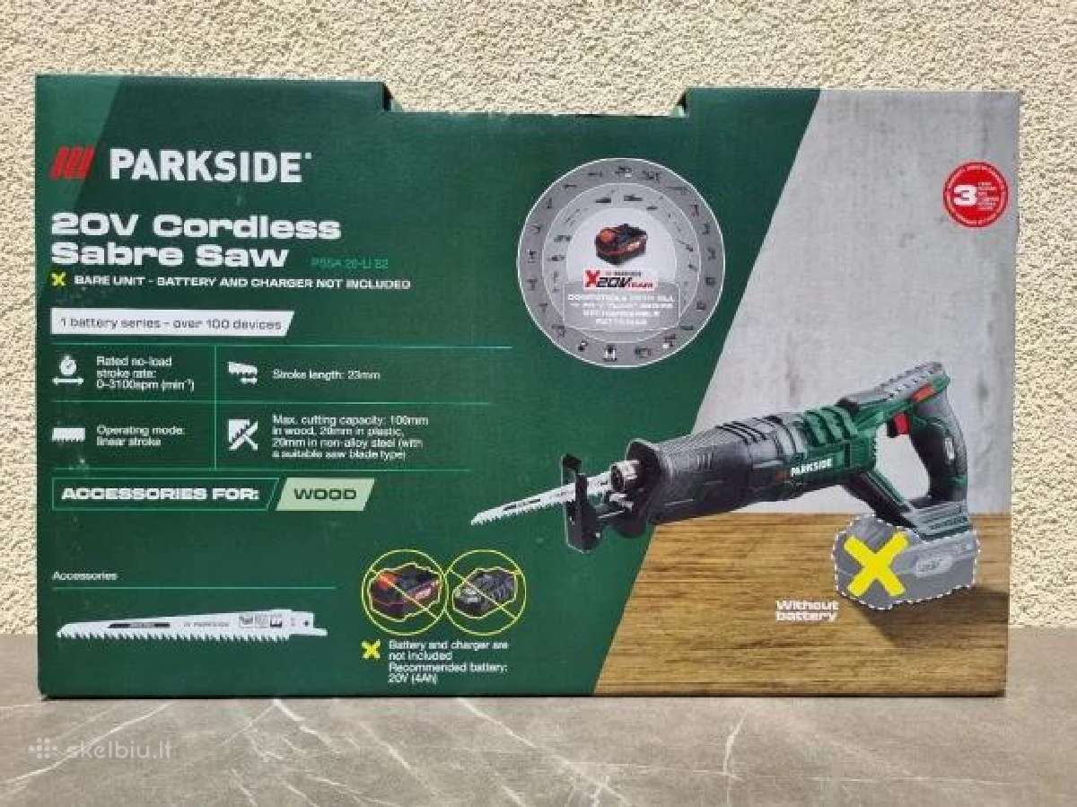 Parkside 20v tiesinis pjūklas