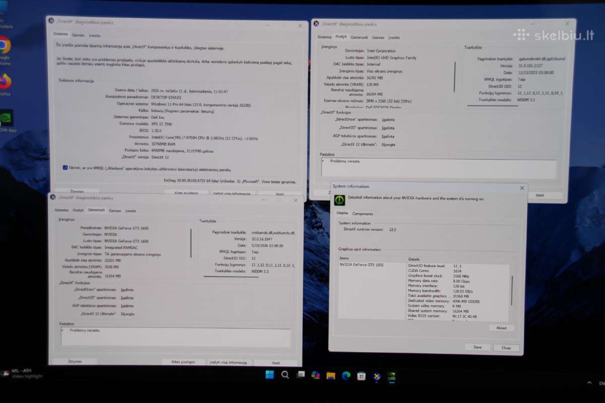 Dell Xps 7590 4k Ips i7-9750h 32gb 512ssd nvidia - nuotraukos Nr. 10