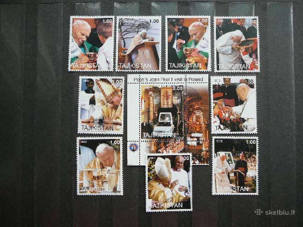 Popiezius J. Paulius II Tadzikistanas 2002 Mnh td4
