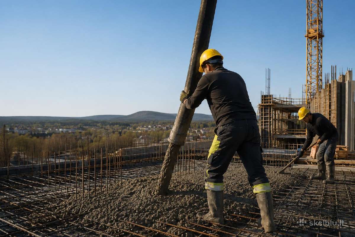 Ieškomi betonuotojai darbui Šiaurės Švedijoje