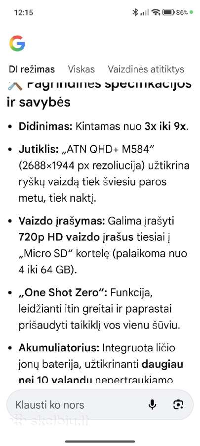 Atn X-sight Ltv 3-9x skaitmeninis dienos ir naktie - nuotraukos Nr. 3
