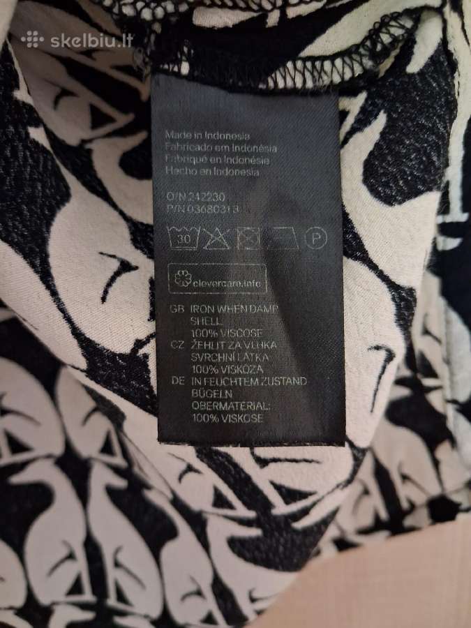 H&m juodai balta palaidinė trumpomis rankovėmis - nuotraukos Nr. 7