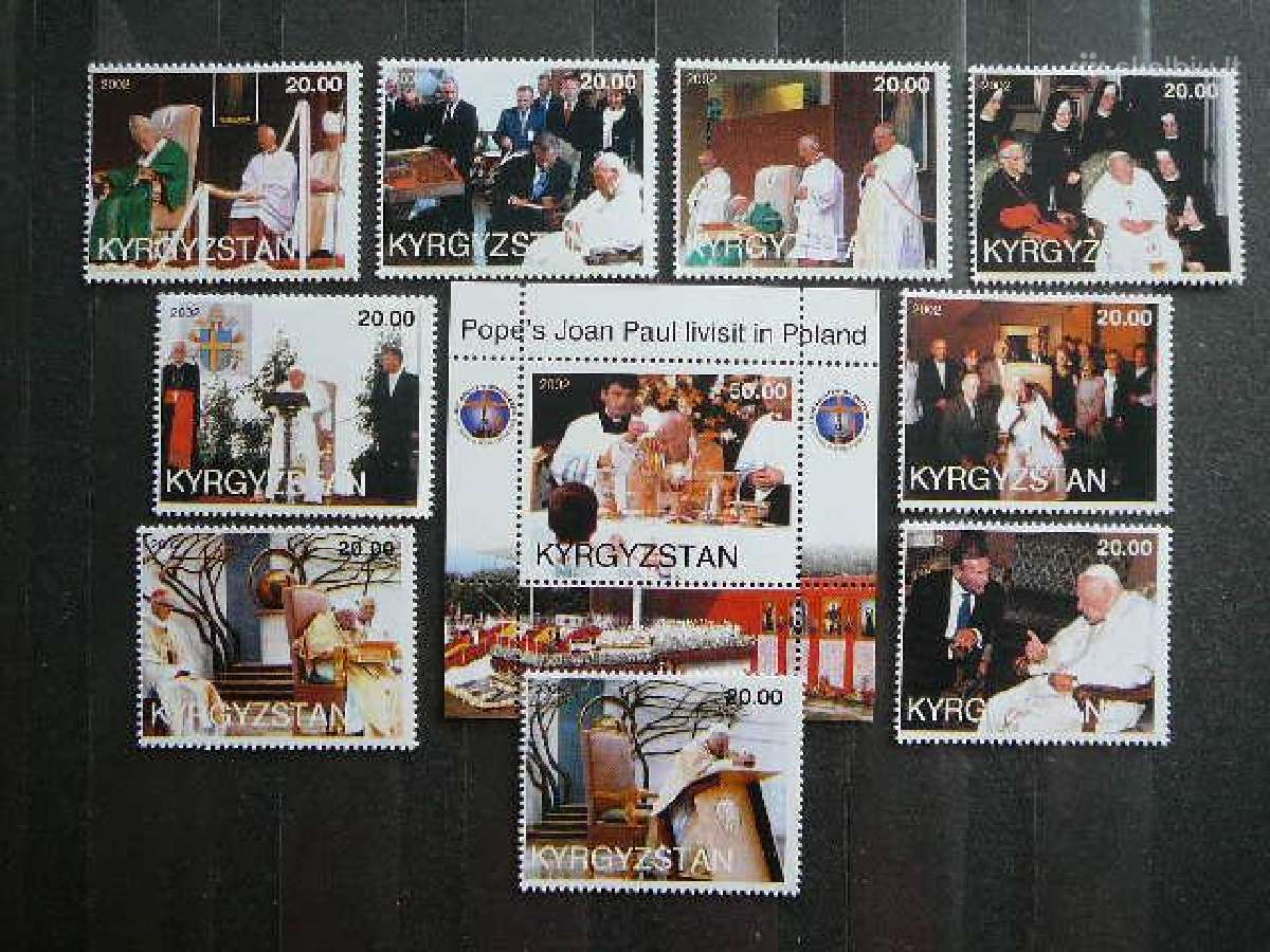 Popiezius J. Paulius II Kirgizija 2002 Mnh kg77s
